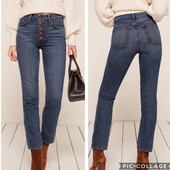 Reformation Denim - Reformation Winona Midrise Button Fly Slim Jean 26